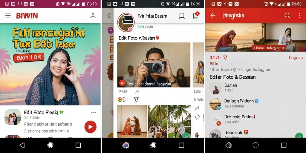 Tampilan antarmuka aplikasi BIWIN yang menawan dengan filter-filtelnya.
