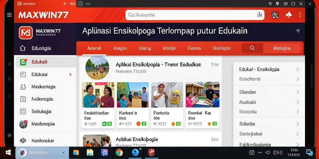 Antarmuka menarik dan informatif dari aplikasi Ensiklopedia.