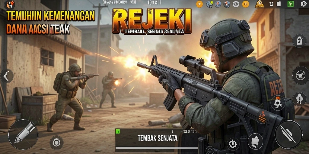 Tampilan antarmuka game Tembak Senjata REJEKI yang menawan.