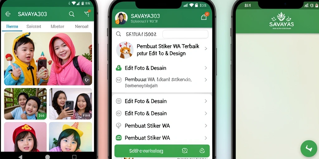 Antarmuka aplikasi SAVAYA303 untuk membuat stiker WA yang menarik.