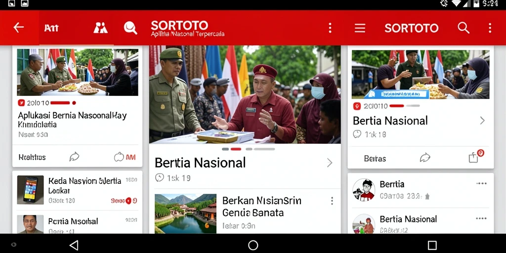 Antarmuka SORTOTO menampilkan berita nasional terkini dengan jelas.