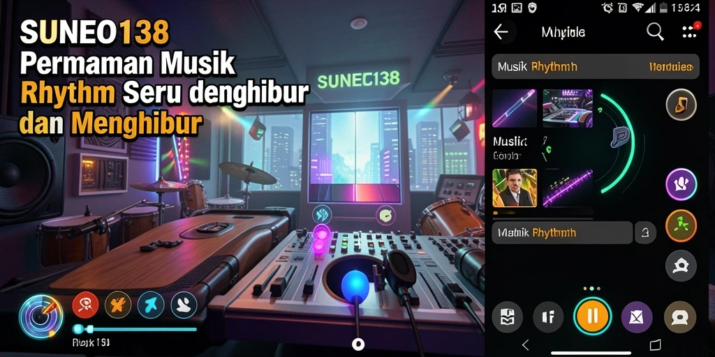 Tampilan antarmuka permainan Musik Rhythm SUNEO138 yang menarik dan dinamis.